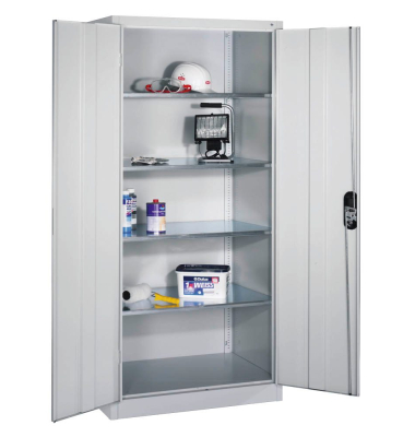 Stahlschrank 8921-052 S10244 lichtgrau 93,0 x 50,0 x 195,0 cm, aufgebaut